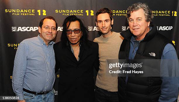 Co-President of Sony Pictures Classics Michael Barker, singer Rodriguez, director Malik Bendjelloul, and Co-President Sony Pictures Classics Tom...
