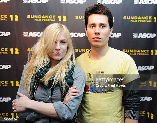 Singers Bailey Cooke, and Jeremy Current attend Day 4 of the Music Cafe during the 2012 Sundance Film Festival held at Sundance ASCAP Music Cafe on...