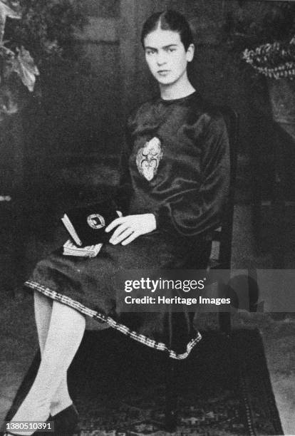 Frida Kahlo as a student, 1926. Private Collection. Artist Kahlo, Guillermo . (Photo by Fine Art Images/Heritage Images via Getty Images