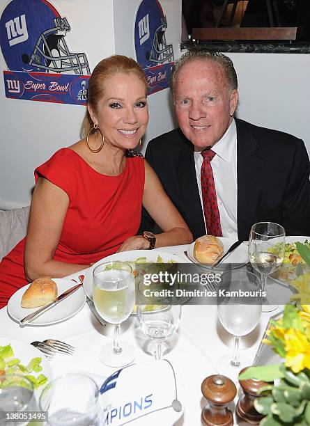 Kathy Lee Gifford and Frank Gifford attend the New York Giants Super Bowl Pep Rally Luncheon at Michael's on February 1, 2012 in New York City.