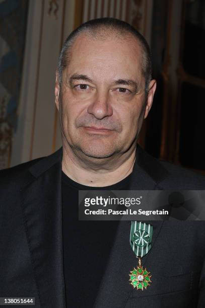 Jean-Pierre Jeunet poses after being honored by French Culture Minister Frederic Mitterrand at Ministere de la Culture on February 1, 2012 in Paris,...