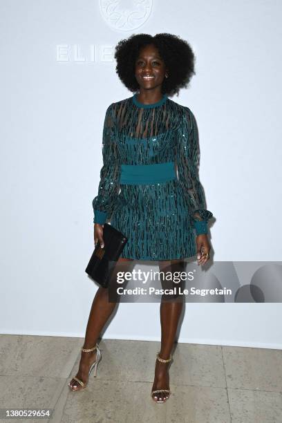 Assa Sylla attends the Elie Saab Womenswear Fall/Winter 2022/2023 show as part of Paris Fashion Week on March 05, 2022 in Paris, France.