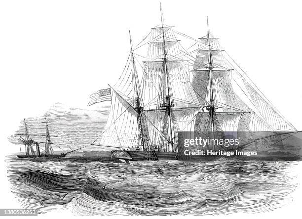 Capture of the "Anne D. Richardson" Slaver, by H. M. Steam-Frigate "Pluto", 1850. The Royal Navy intercepts an American slave ship. 'The Captain of...