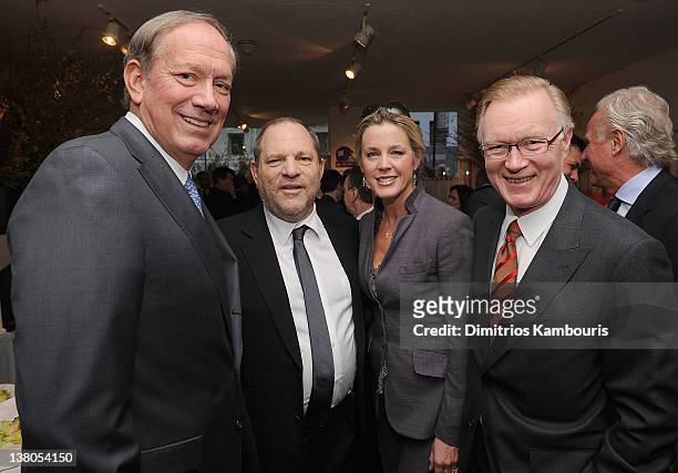 George Pataki, Harvey Weinstein, Deborah Norville and Chuck Scarborough attend the New York Giants Super Bowl Pep Rally Luncheon at Michael's on...