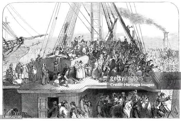 The Departure, 1850. Emigrants leaving Britain for the colonies: United States, Canada, South Africa, Australia or New Zealand. The average annual...
