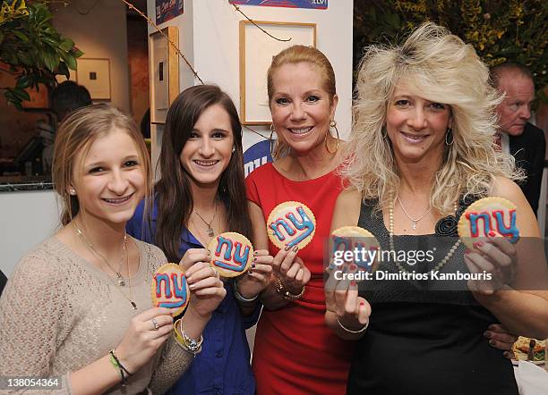 Corrine Figoski, Caroline Figoski, Kathie Lee Gifford and Paulette Figoski attend the New York Giants Super Bowl Pep Rally Luncheon at Michael's on...