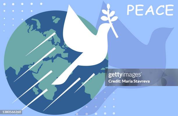 stockillustraties, clipart, cartoons en iconen met earth and the dove of peace  background. - religious freedom bill