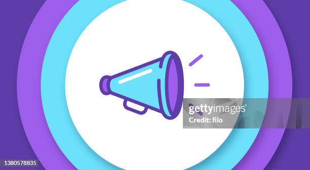 bildbanksillustrationer, clip art samt tecknat material och ikoner med announcement megaphone speaker call line design background - anslagstavla