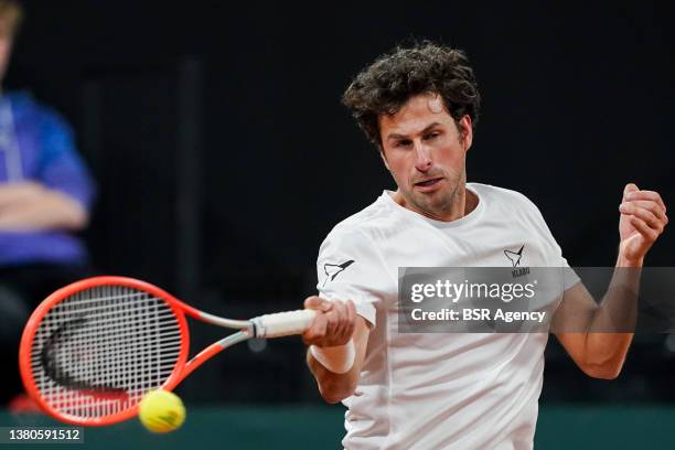 Robin Haase of The Netherlands during his singles match against Steven Diez of Canada in the 2022 Davis Cup Qualifier between Netherlands and Canada...