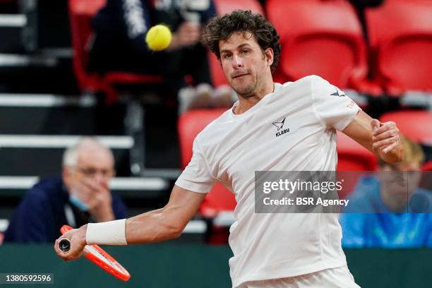 Robin Haase of The Netherlands during his singles match against Steven Diez of Canada in the 2022 Davis Cup Qualifier between Netherlands and Canada...