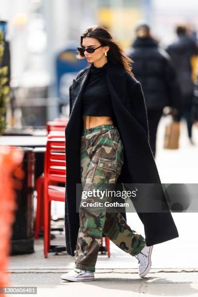 Emily Ratajkowski is seen in Tribeca on March 05, 2022 in New York City.