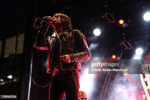 Brent James of Brent James & The Contraband performs during day 6 of the Super Bowl Village on February 1, 2012 in Indianapolis, Indiana.