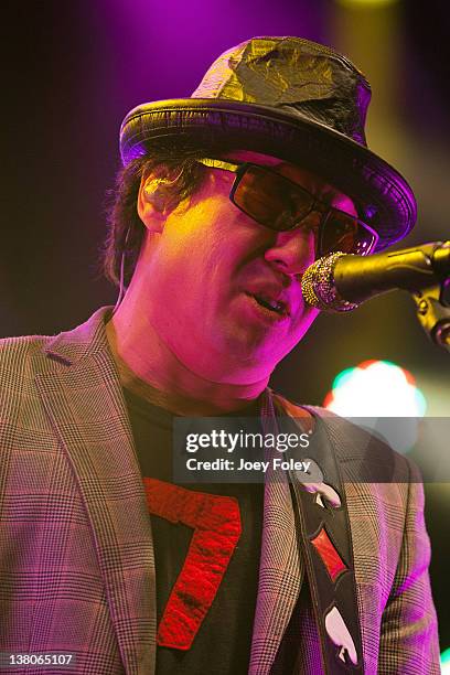 Todd Park Mohr of Big Head Todd & the Monsters performs onstage during day 6 of the Super Bowl Village on February 1, 2012 in Indianapolis, Indiana.