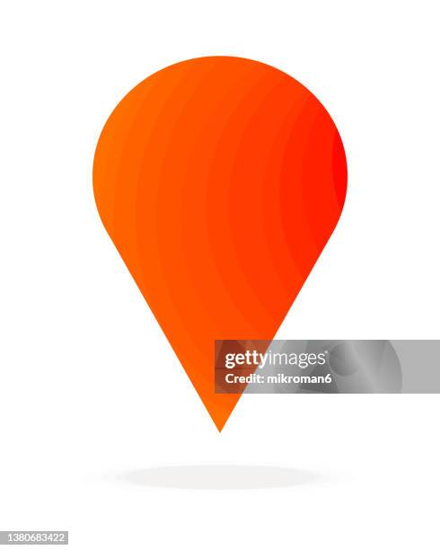 illustartion of a location pointer in red color - speld stockfoto's en -beelden