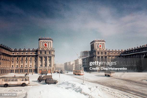 winter at norilsk - russia architecture stock pictures, royalty-free photos & images
