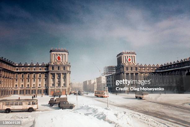 winter at norilsk - former soviet union stock pictures, royalty-free photos & images