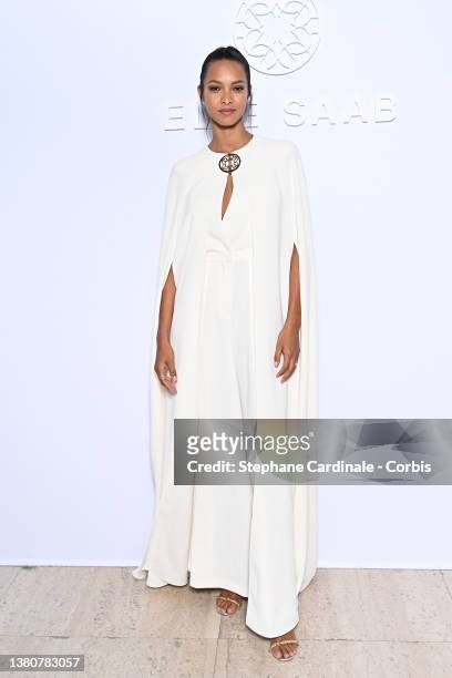 Lais Ribeiro attends the Elie Saab Womenswear Fall/Winter 2022/2023 show as part of Paris Fashion Week on March 05, 2022 in Paris, France.