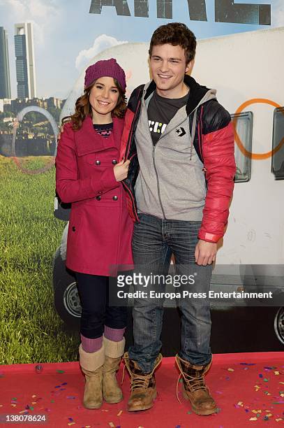 Adan Jezierski and Henar Jimenez attend the presentation of the TV series 'Con el culo al aire' on February 1, 2012 in Madrid, Spain.