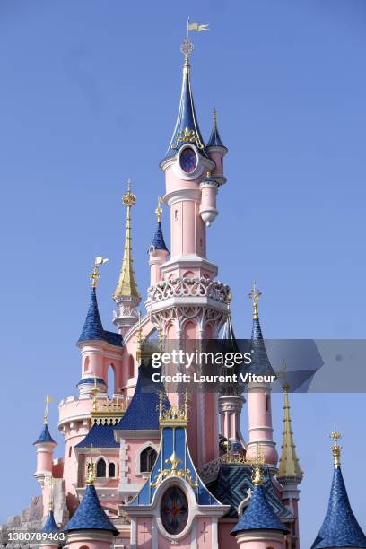 View of the atmosphere during the Disneyland Paris 30th Anniversary Celebration at Disneyland Paris on March 05, 2022 in Paris, France.