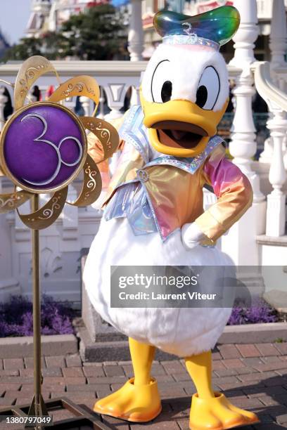 View of the atmosphere during the Disneyland Paris 30th Anniversary Celebration at Disneyland Paris on March 05, 2022 in Paris, France.