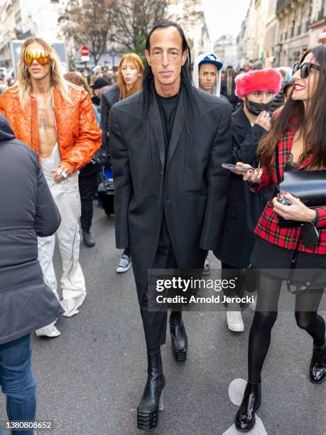 Rick Owens attends the Vivienne Westwood Womenswear Fall/Winter 2022/2023 show as part of Paris Fashion Week on March 05, 2022 in Paris, France.