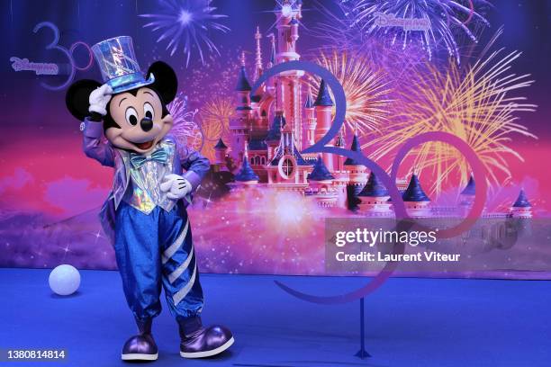 Mickey Mouse during Disneyland Paris Celebrates Its 30th Anniversary at Disneyland Paris on March 05, 2022 in Paris, France.