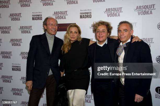 Jose Luis Medina, Cristina Tarrega, Jose Victor Caro and Joaquin Torres attend a show during Mercedes-Benz Fashion Week Madrid A/W 2012 at Ifema on...