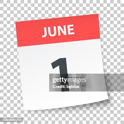 June 1 - Daily Calendar on blank background June 1 - Daily Calendar on blank background