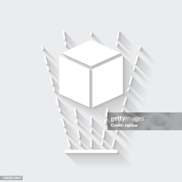 hologram. icon with long shadow on blank background - flat design - flight simulation stock illustrations