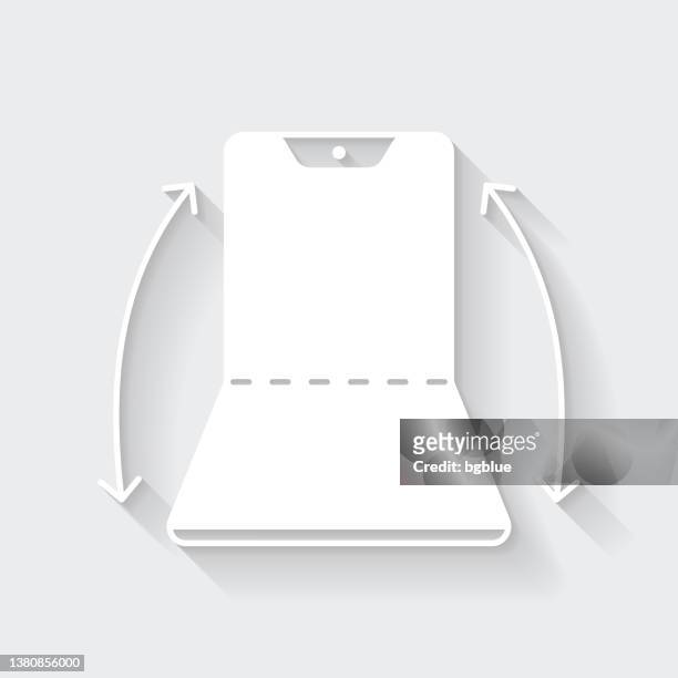 stockillustraties, clipart, cartoons en iconen met foldable smartphone. icon with long shadow on blank background - flat design - foldable