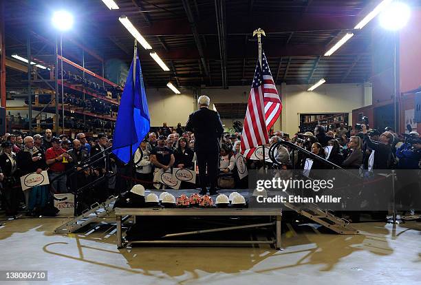 Republican presidential candidate and former Speaker of the House Newt Gingrich speaks during a campaign rally at Xtreme Manufacturing February 2,...
