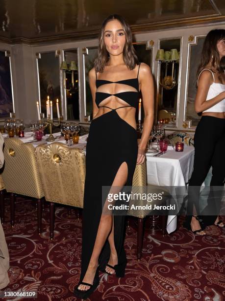 Olivia Culpo attends the Monot celebrates AW22 collection event as part of Paris Fashion Week at La Perouse on March 05, 2022 in Paris, France.