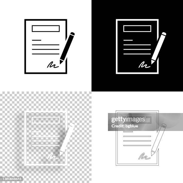 contract. icon for design. blank, white and black backgrounds - line icon - notary stock illustrations