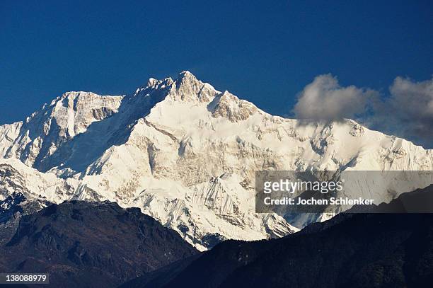 kangchenjunga seen from pelling, west sikkim - kangchenjunga stock pictures, royalty-free photos & images