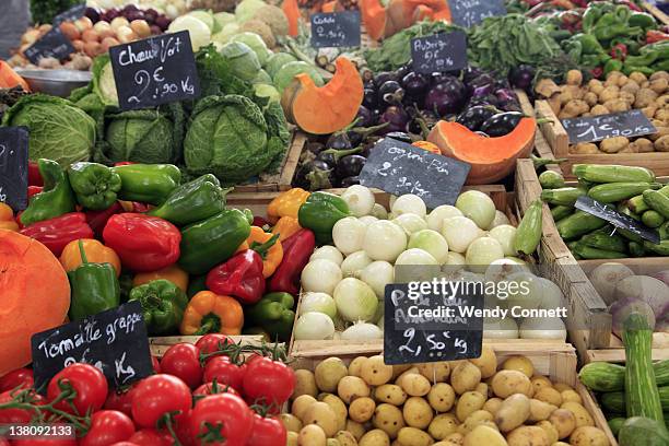 vegetables in market in cannes - cannes food stock pictures, royalty-free photos & images