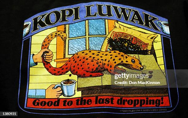 Logo for Kopi Luwak coffee is shown September 12, 2002 in Vancouver, Canada. The world's rarest and most exotically produced coffee went on sale here...