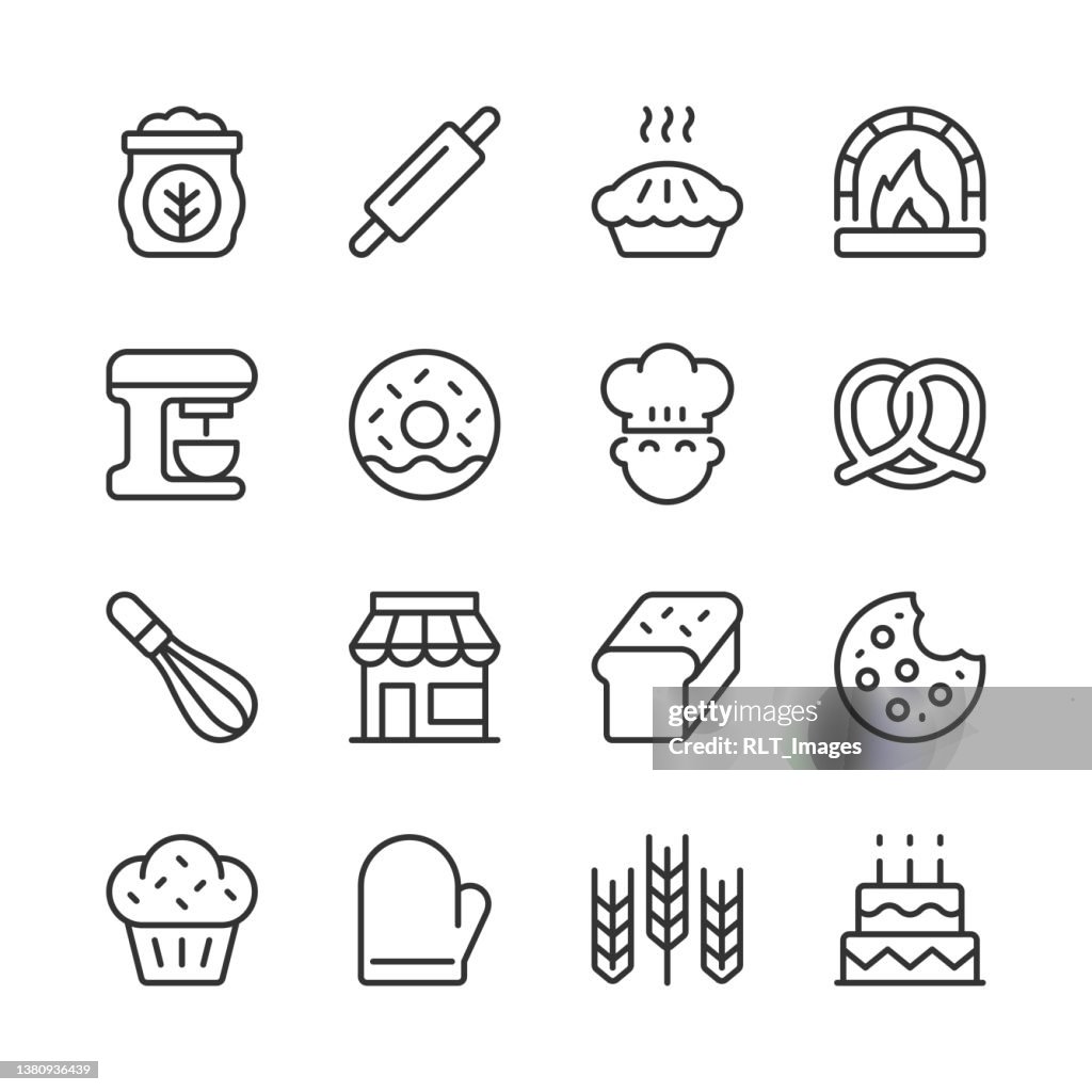 Bakery Icons — Monoline Series