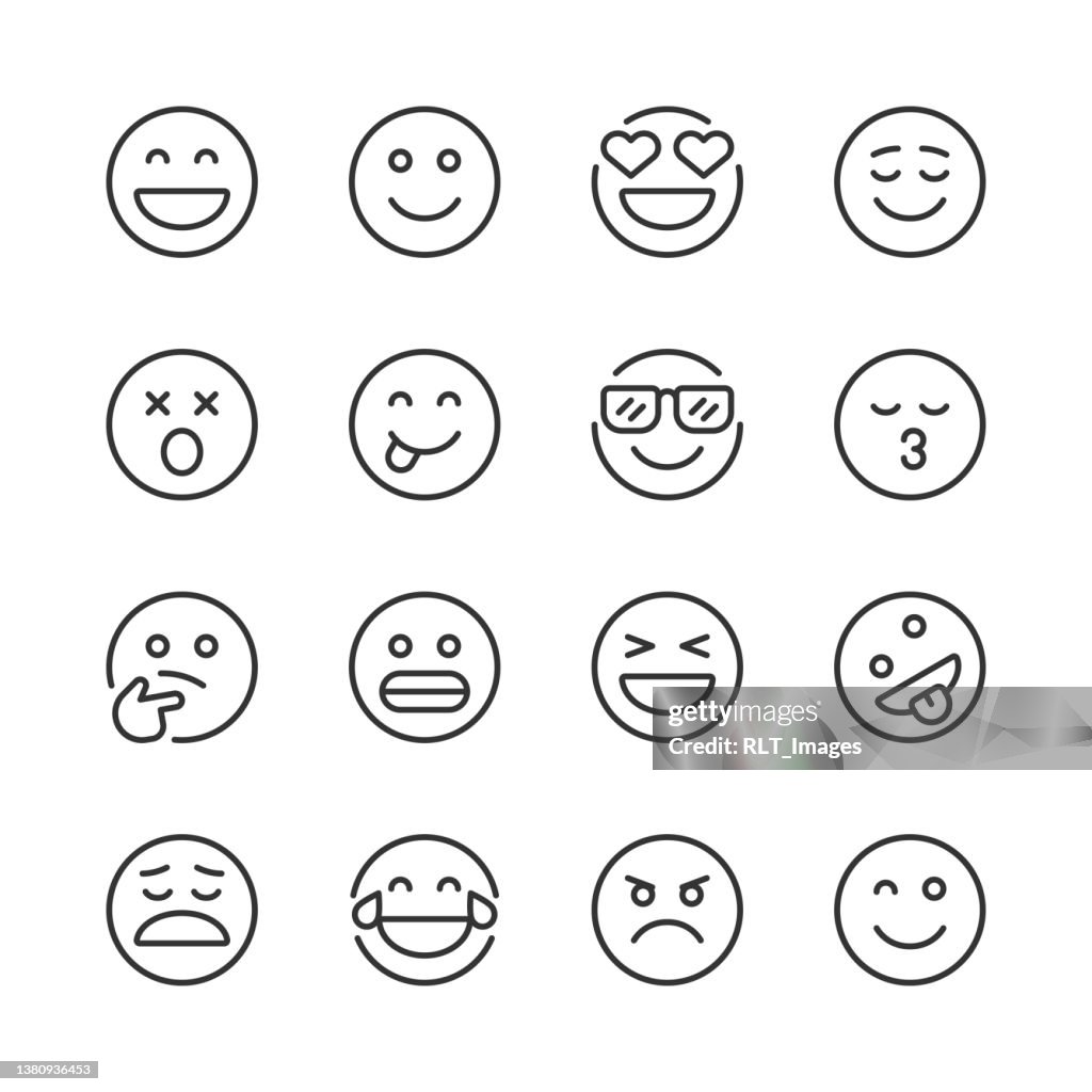 Iconos emoji — Serie Monoline