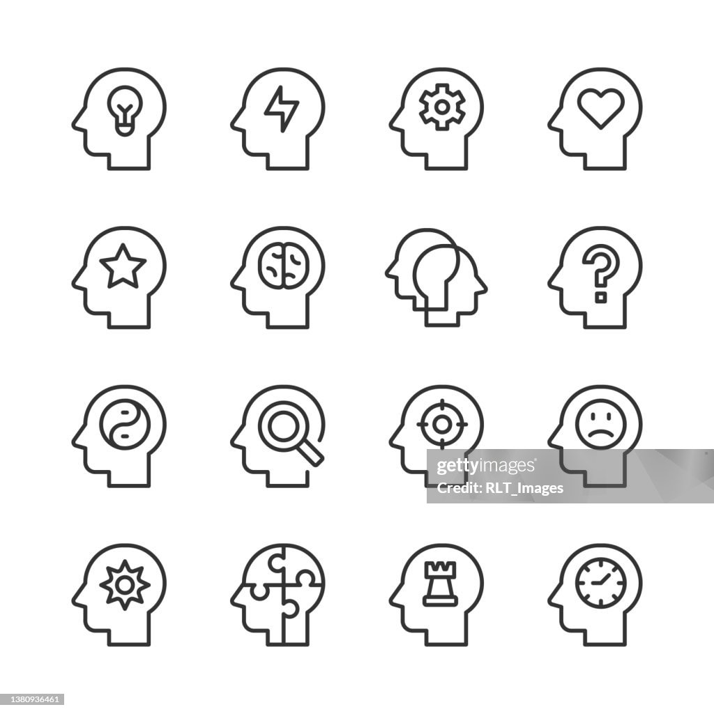 Thinking & Mental State Icons 1 — Monoline Series