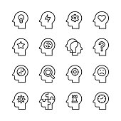 Thinking & Mental State Icons 1 — Monoline Series