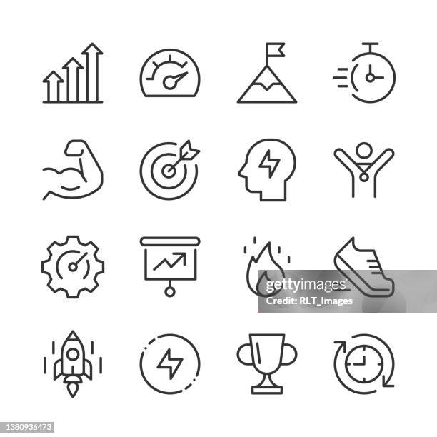 illustrations, cliparts, dessins animés et icônes de icônes de performance — série monoline - vitalité