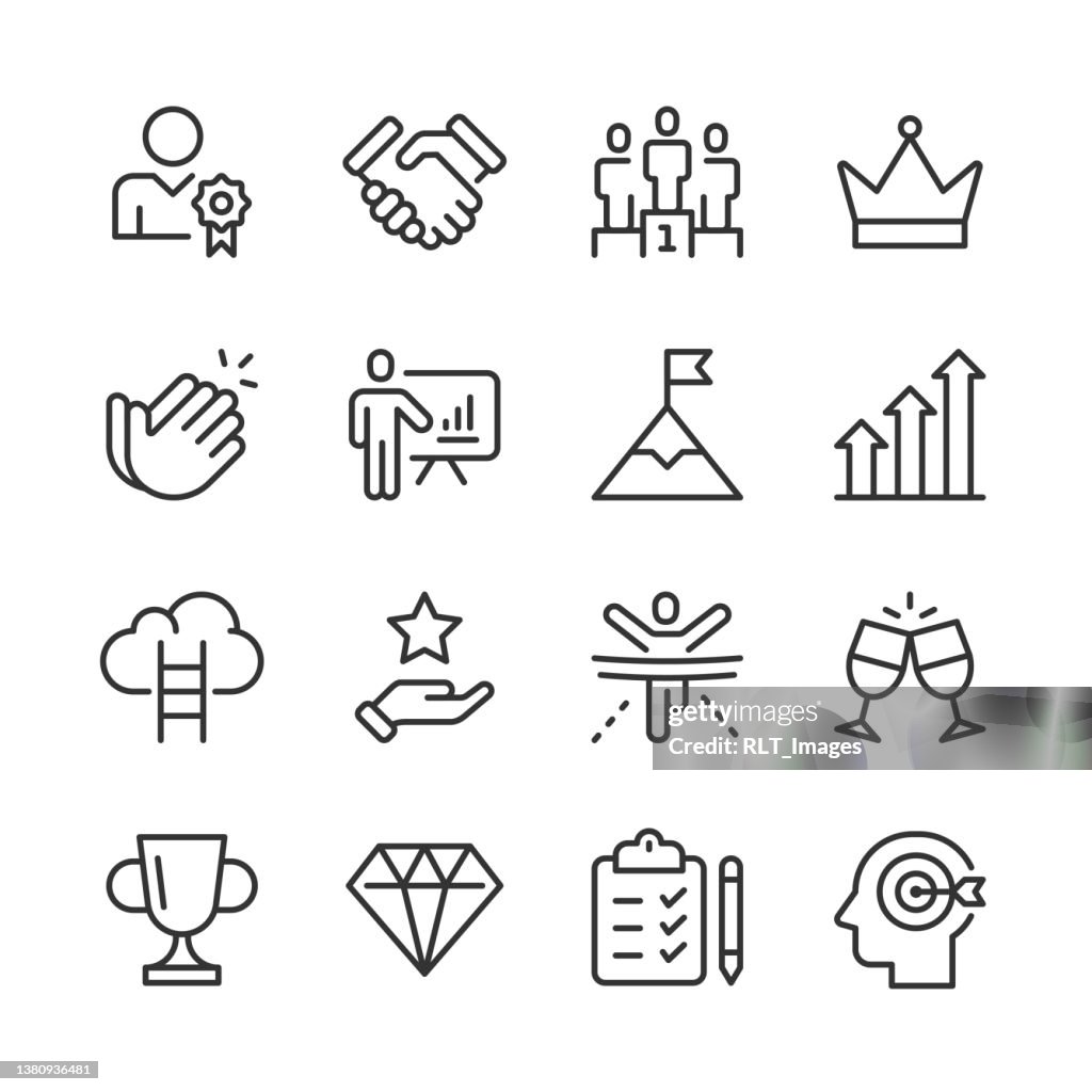 Success Icons — Monoline Series