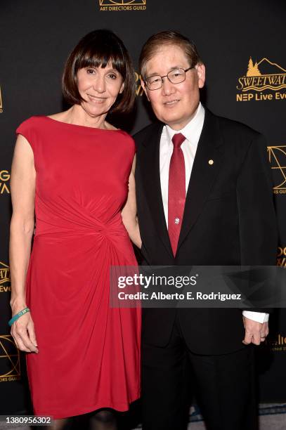 Denise Okuda and Michael Okuda attend the 26th annual Art Directors Guild Awards at InterContinental Los Angeles Downtown on March 05, 2022 in Los...