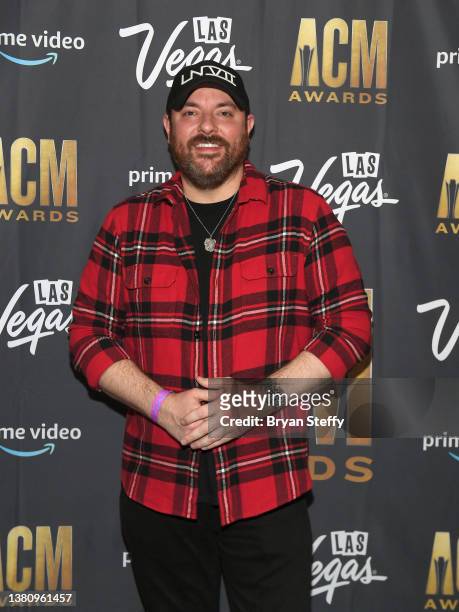 Singer Chris Young attends the 57th Academy of Country Music Awards Radio Row at Park MGM on March 05, 2022 in Las Vegas, Nevada.