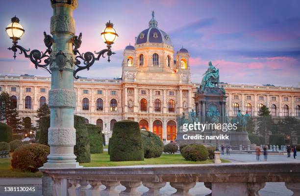 maria-theresien-platz square in vienna - vienna stock pictures, royalty-free photos & images