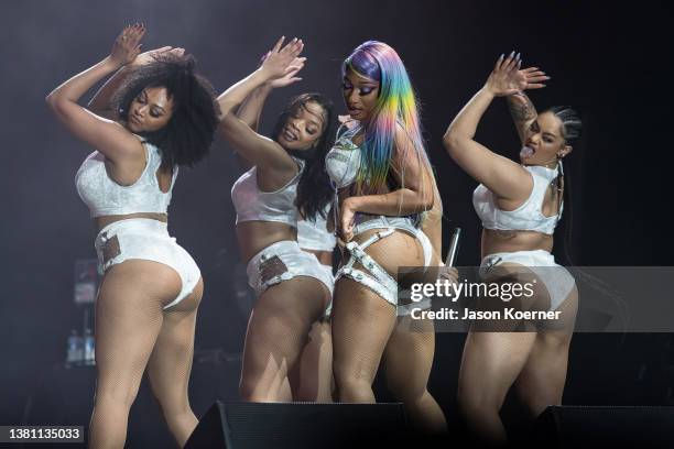 Megan Thee Stallion performs onstage during day 3 at Okeechobee Music & Arts Festival 2022 at Sunshine Grove on March 05, 2022 in Okeechobee, Florida.