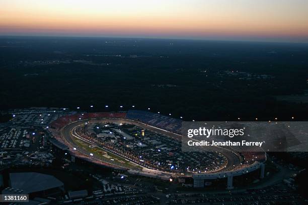 Fans create a card stunt salute to America in recognition of the upcoming anniversery of the September 11th terrorist attacks on September 7, 2002...