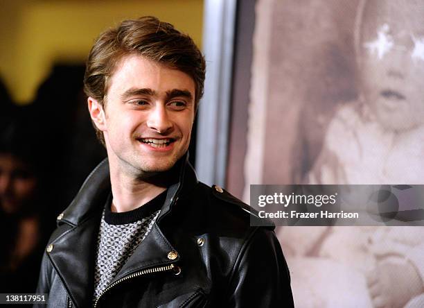 Actor Daniel Radcliffe arrives at the Premiere of CBS Films' "The Woman In Black"at Pacific Theaters at the Grove on February 2, 2012 in Los Angeles,...