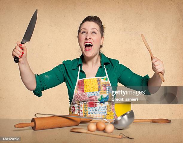 cooking anger - angry woman vintage stock pictures, royalty-free photos & images