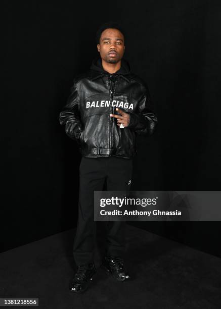 Roddy Ricch attends the Balenciaga FW 22 show at Le Bourget Halle d ‘Expositions on March 06, 2022 in Le Bourget, France.